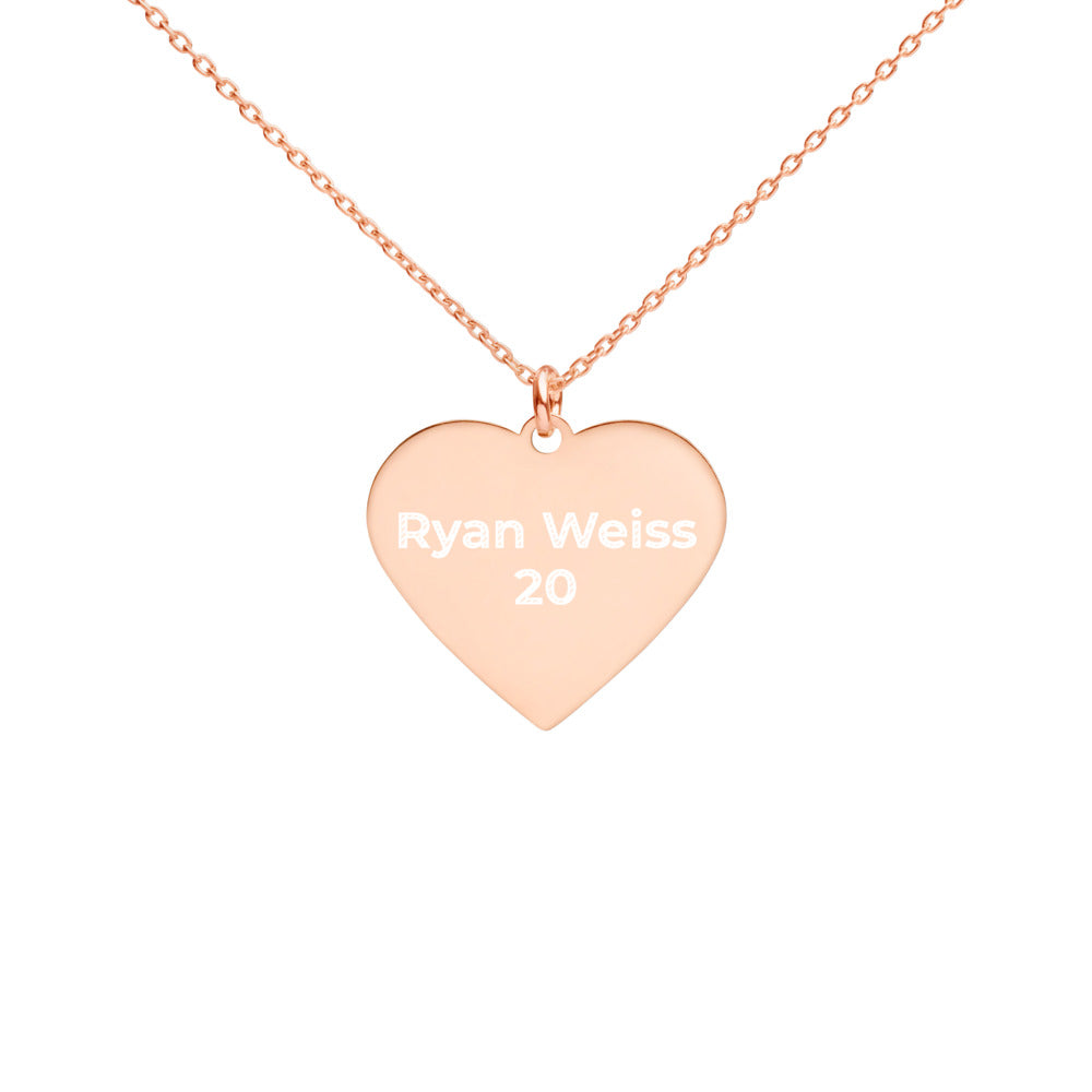 Ryan Weiss Engraved Silver Heart Necklace